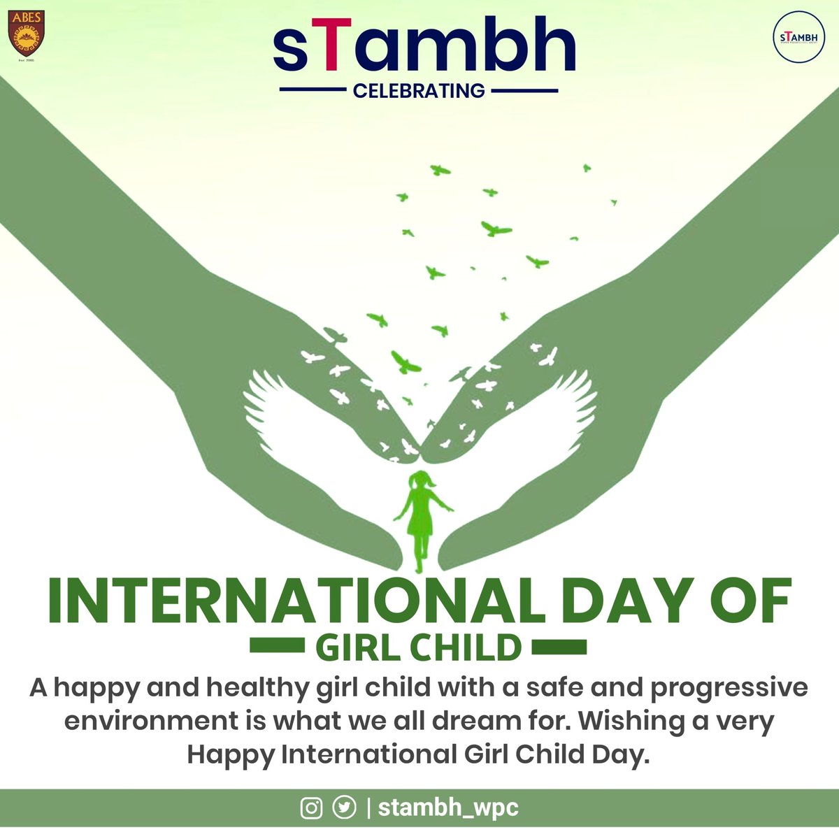 stambh_wpc's tweet photo. STambh  wishing everyone a Happy Girl Child ❤️ Day

✨ Blessed are those parents who are gifted with a Girl Child ❤️ who is a bundle of joy and happiness and a ray of hope🔥.

✨ A girl is a pride and the future of a nation 😊. https://t.co/RbsEeTY3JD
