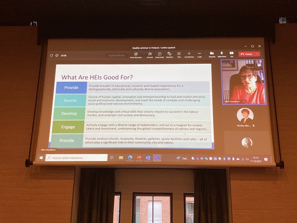 MerjaMerasto's tweet photo. HEI role towards values and active citizenship. # Laatuseminaari2022 https://t.co/E9K2Q4JJko
