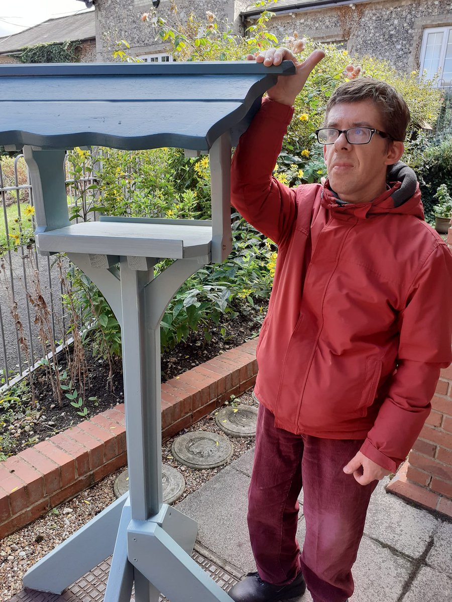 TheGrangeCentre's tweet image. Anthony has worked hard in his wood work sessions to build this great #birdtable; he is understandably pleased with his finished project.  Well done Anthony. Pop up to our walled garden shop where we have bird tables &amp;amp; other woodwork items on sale; we're open 10am- 12pm Mon- Fri.