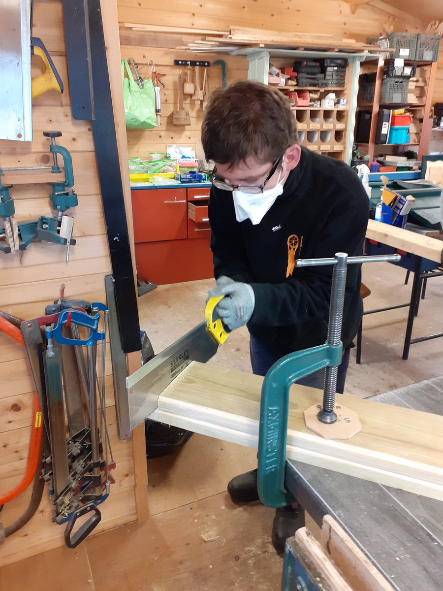 TheGrangeCentre's tweet image. Anthony has worked hard in his wood work sessions to build this great #birdtable; he is understandably pleased with his finished project.  Well done Anthony. Pop up to our walled garden shop where we have bird tables &amp;amp; other woodwork items on sale; we're open 10am- 12pm Mon- Fri.