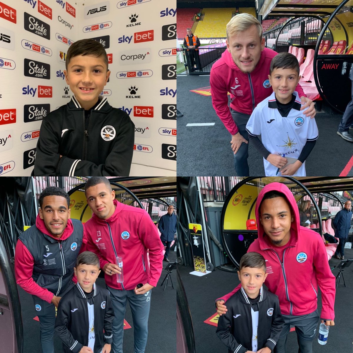Llongfarchiadur to Dexter <a href="/PDCSPrimary/">PDCSPrimary</a> who was recently mascot for <a href="/SwanseaCity/">Swansea City</a> away to <a href="/WatfordFC/">Watford Football Club</a>  Dexter is a keen supporter &amp; follows them every week! Well done Dexter what a super opportunity #rolemodels #inspitational #footballheroes ⚽️🙌