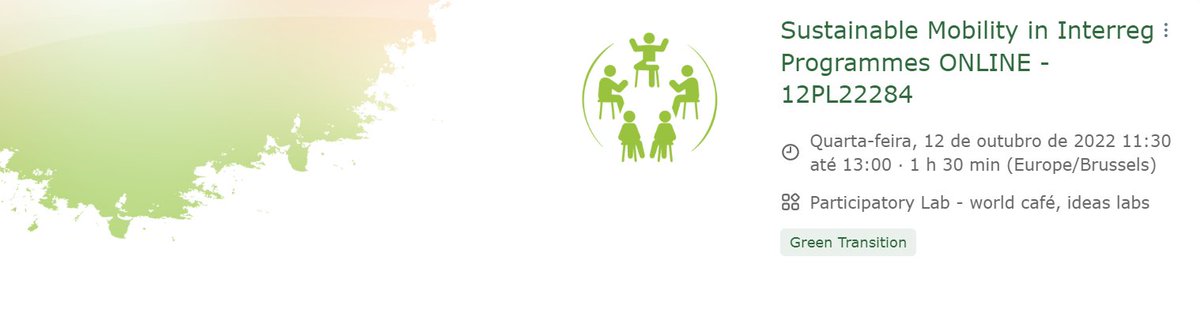📣Join us at the #EURegionsWeek to know more about Sustainable Mobility in Interreg.

⏰Wednesday,  October 12th from 11:30 to 13:00 · (Europe/Brussels)

Register now ⤵️ 
eu.app.swapcard.com/event/euregion…