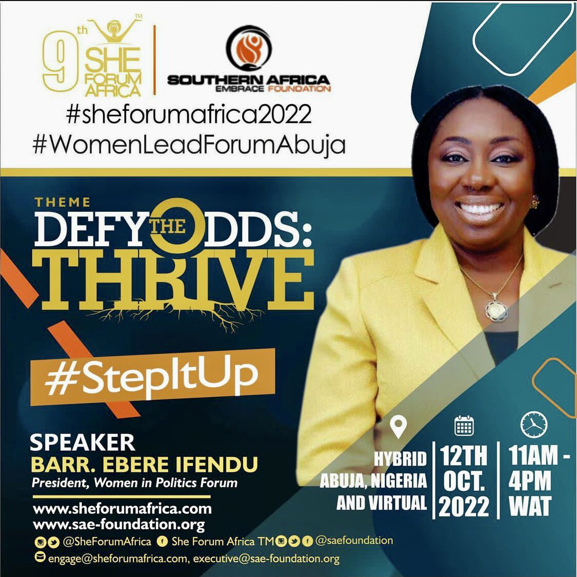 wipfng's tweet photo. Our executive director @IfenduEbere will be speaking live at this yearβs #sheforum outing. Kindly register to be a part of this!!!!
For more details, do visit @SheForumAfrica . We look forward to seeing you there!!!!
#IDG2022 https://t.co/wYgorX2LTP