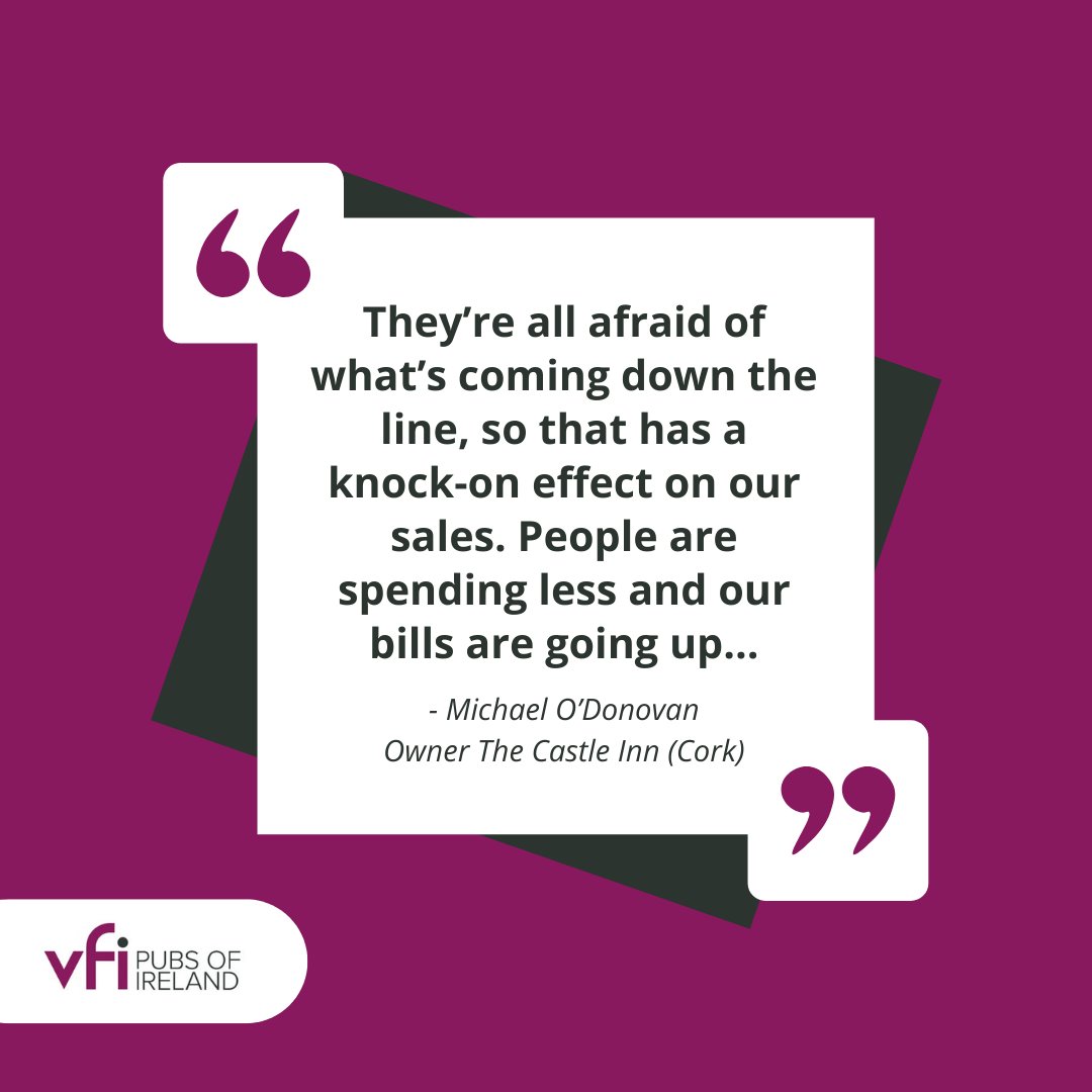 'Michael O’Donovan, who owns The Castle Inn in Cork, says people have been “savvy” when going out in recent weeks and are not spending as much due to the cost-of-living squeeze.' Read more on the ongoing #energycrisis in this article from @IrishTimes ⬇️ irishtimes.com/food/drink/202…