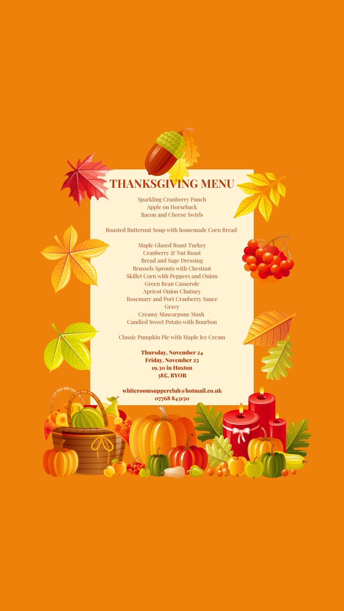 Fresh out of the press - #supperclub menu for #Thanksgiving2022 please get in touch for #bookings and spread the word