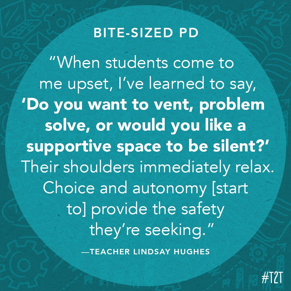When it comes to building a supportive classroom atmosphere, don't forget the importance of #StudentChoice, says T <a href="/heyitsmshughes/">Lindsay Hughes (she/her)</a>.