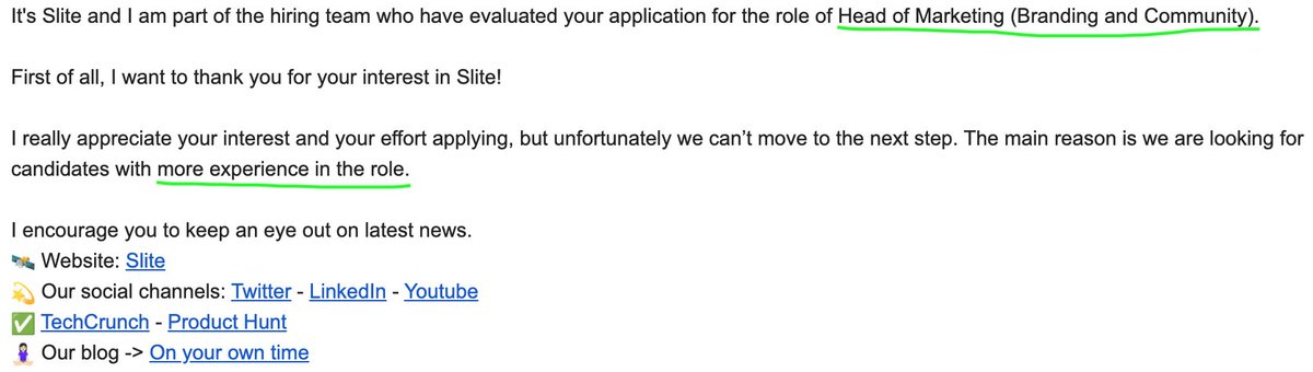 thebakili's tweet photo. @Christophepas I was so excited about this role as my experience ticks everything in your job ad, but your team tells me I need 'more' experience. 🤨 I would have replied to the email but it's a no-reply address. Love Slite – but this is poor #employerbranding. https://t.co/yI023rbXOg