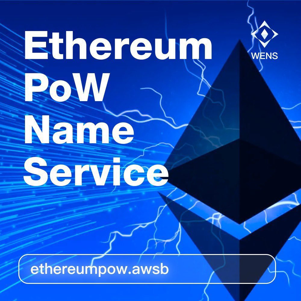 火爆ETHW链上域名系统Wagmi33基金会孵化项目。白名单权益：2个4位纯数字/字母域名+2个超级盲盒（包含1，2，3位超稀有数字域名）名额有限!

10 WLs

✅ Follow <a href="/dashutiaozi/">slimraper</a> <a href="/wensdomains/">WENS | ETHW Name Service</a>  <a href="/wagmi33cn/">Wagmi33基金会</a> 
✅ Join discord.gg/wens
✅ Like ＆ RT 
✅ Tag 3 Frds
✅ wallet address

48h🎉