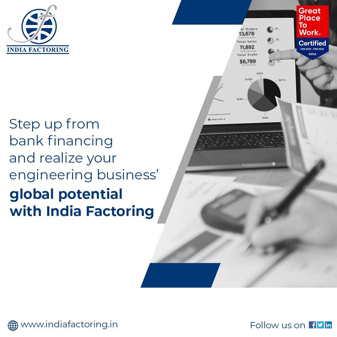 FactoringIndia's tweet photo. Unlike bank financing which is limited or exhaustible, India Factoring makes sure fundings from export factoring grows along with the increase in your company’s overseas orders and invoices.

#factoring #engineeringindustry #engineeringgoods #exports #invoicefactoring https://t.co/QzqWZaMhIZ