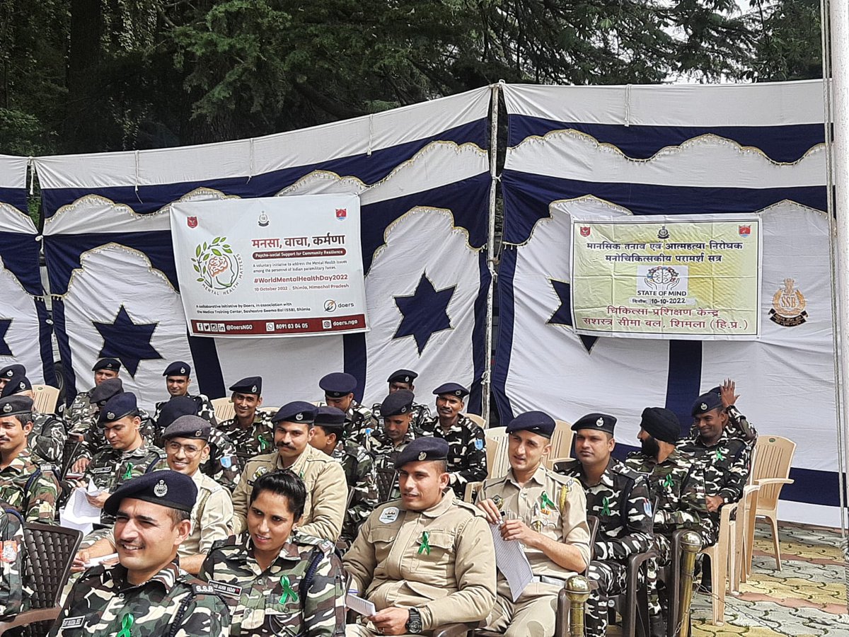 SSBMTCSHIMLA's tweet photo. On #WorldMentalHealthDay2022 team of @DoersNGO organised a mental health counseling program for personnel of MTC @SSB_INDIA. These interactive activities will definitely help in improving mental health of our personnel. #Mentalhealth #awareness https://t.co/4NT7LEQ5jh