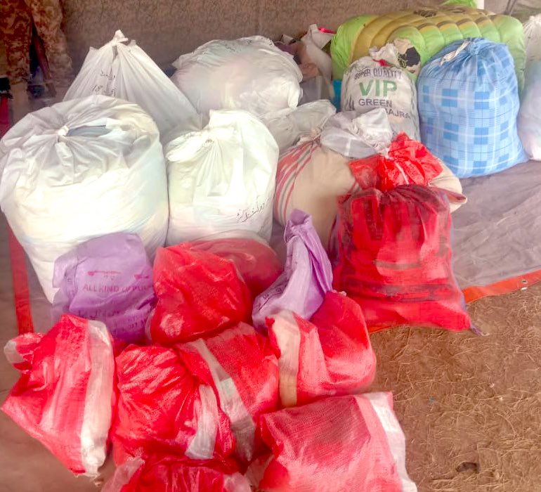 Degens4Humanity's tweet photo. Ration packs comprised of rice, sugar, flour, cooking oil, lentils and basic necessities such as sanitary pads, first aid medicine were donated by the donations we raised for the flood victims. 
#pakistanfloods2022 https://t.co/xGQRfhRP24