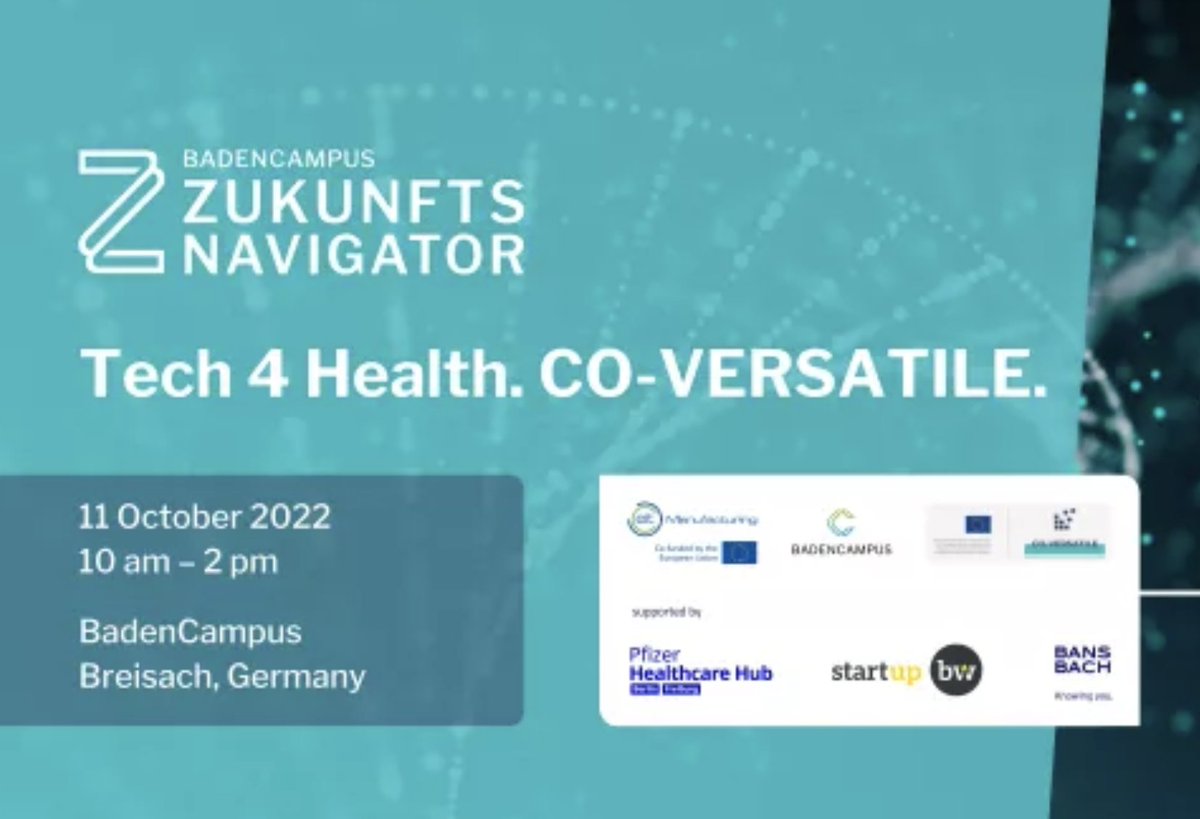 CloudiFacturing (@cloudifacturing) on Twitter photo The #COVID19 health crisis required a quick conversion of production capacities to meet the demand for #medicalgoods which <a href="/CoVersatile/">CO-VERSATILE project</a> offered a solution for.
Today, we're at their matchmaking event “#Tech 4 #health” at <a href="/badencampus/">badencampus</a> with <a href="/emGORA_EU/">emGORA_EU</a>
& <a href="/cloudSMEproject/">cloudSME_EU</a>! The #COVID19 health crisis required a quick conversion of production capacities to meet the demand for #medicalgoods which <a href="/CoVersatile/">CO-VERSATILE project</a> offered a solution for.
Today, we're at their matchmaking event “#Tech 4 #health” at <a href="/badencampus/">badencampus</a> with <a href="/emGORA_EU/">emGORA_EU</a>
& <a href="/cloudSMEproject/">cloudSME_EU</a>!