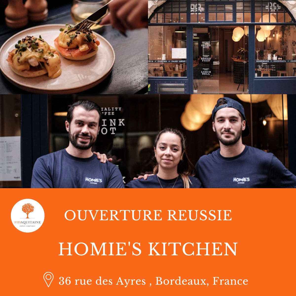 🎉🎉Ouverture réussie
Découvrez Homie's Kitchen, le nouveau coffee shop Brunch | Lunch de Bordeaux. Nous sommes fiers d'accompagner Paul et son équipe dans leur beau projet !
Merci à <a href="/ibancourau/">Iban Courau</a> et la <a href="/BNPParibas/">BNP Paribas Group</a> pour le financement du projet.
 #entreprendre #bordeauxbusiness