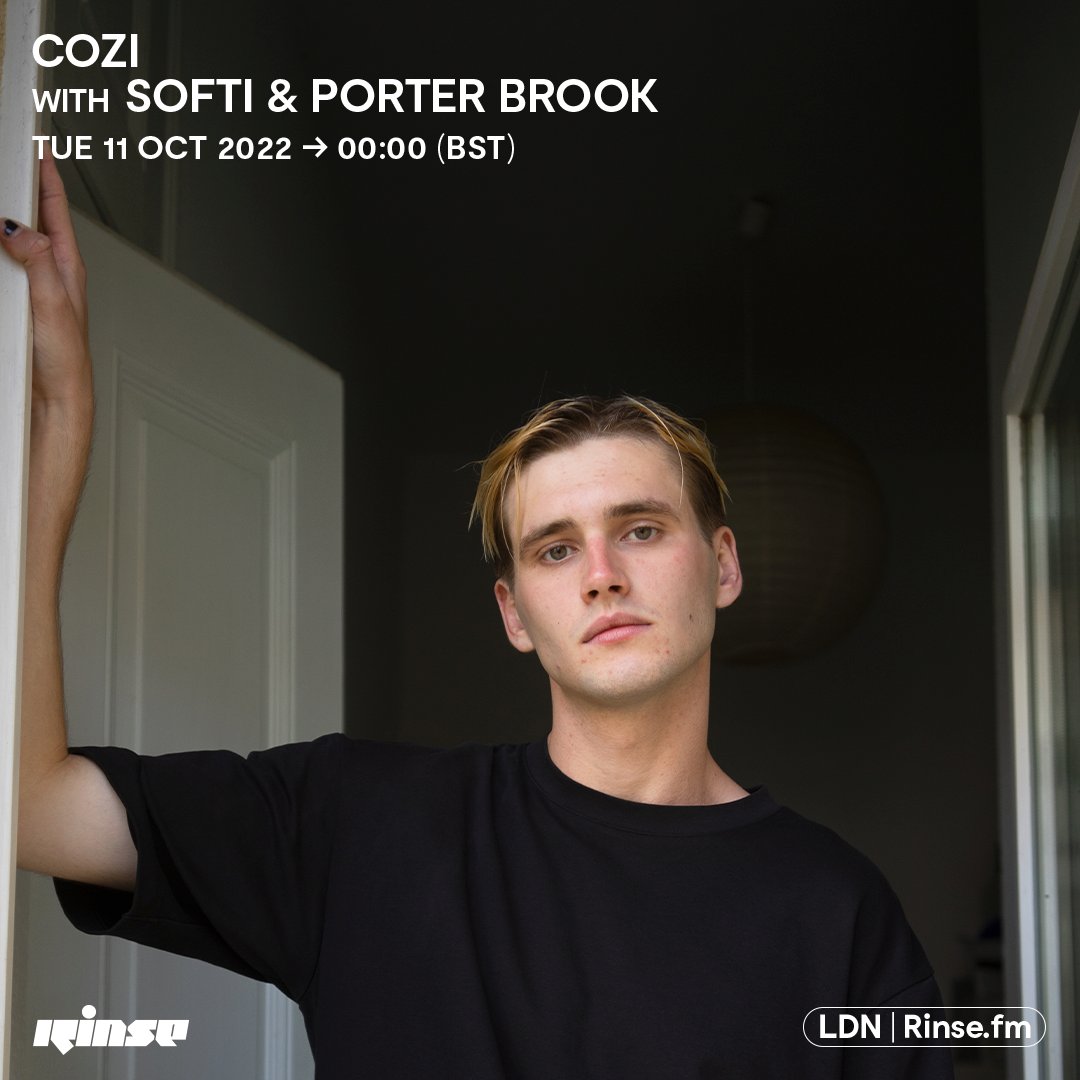 RinseFM's tweet image. Up next it's #Cozi with #Softi &amp;amp; #PorterBrook at 12AM on rinse.fm + 106.8FM

#RinseFM