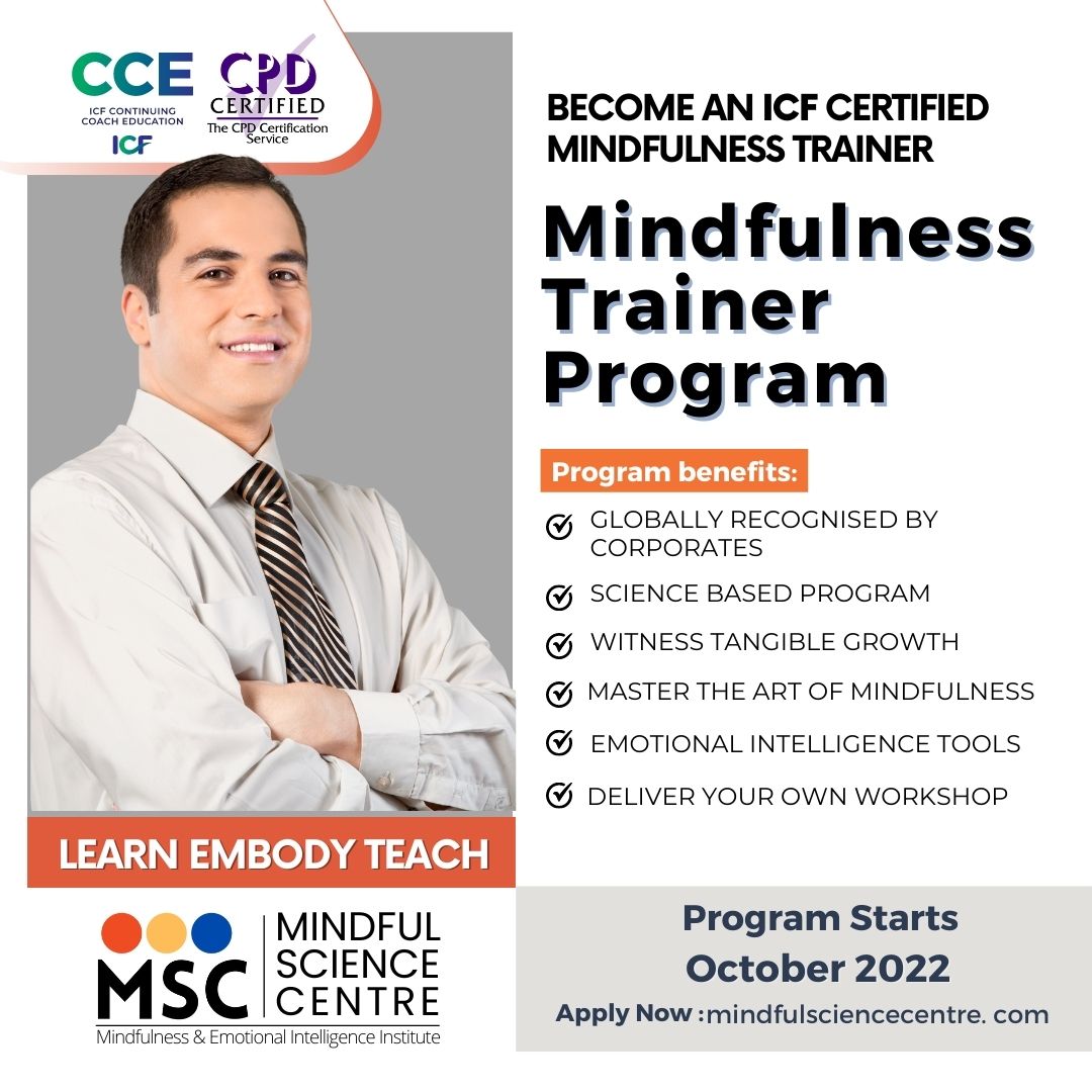 MindfulMsc's tweet photo. Get CCE &amp; CPD hours from MSC's Mindfulness Trainer Program accredited by ICF &amp; CPD.
#emotionalintelligence #science #mindfulsciencecentre #manishbehl #mindfulnessindiasummit #mindfulness #leadershipskills #learning #mindfulnesstrainer #workplace #changeyourlife #training #today https://t.co/BsMg4SlrXN