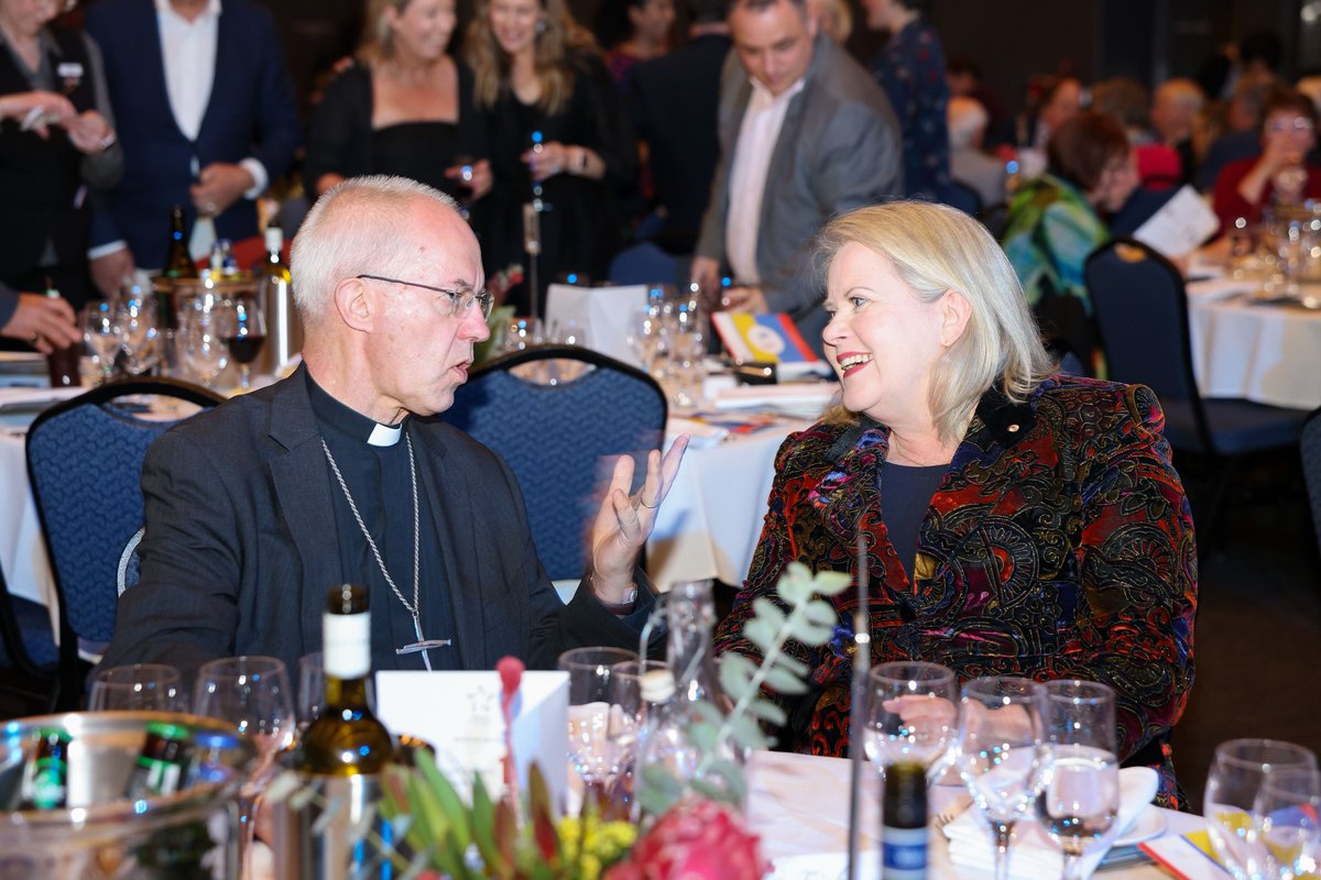 TrishWhiteENG's tweet photo. Privileged on Sat to have some inspiring dinner conversation with Most Rev ++⁦@JustinWelby⁩ Archbishop of Canterbury . He says being pure isn’t the objective; I’m given the prod to change the world using the resources already in front of me. https://t.co/aOxcftbRGE