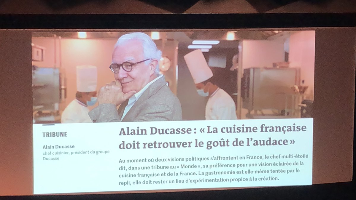 La cuisine 🇫🇷 doit retrouver le goût de l’#audace selon Alain Ducasse #foodmorning22 @extreme_agency #extrememiaaam ! <a href="/CB_News/">CB News</a>