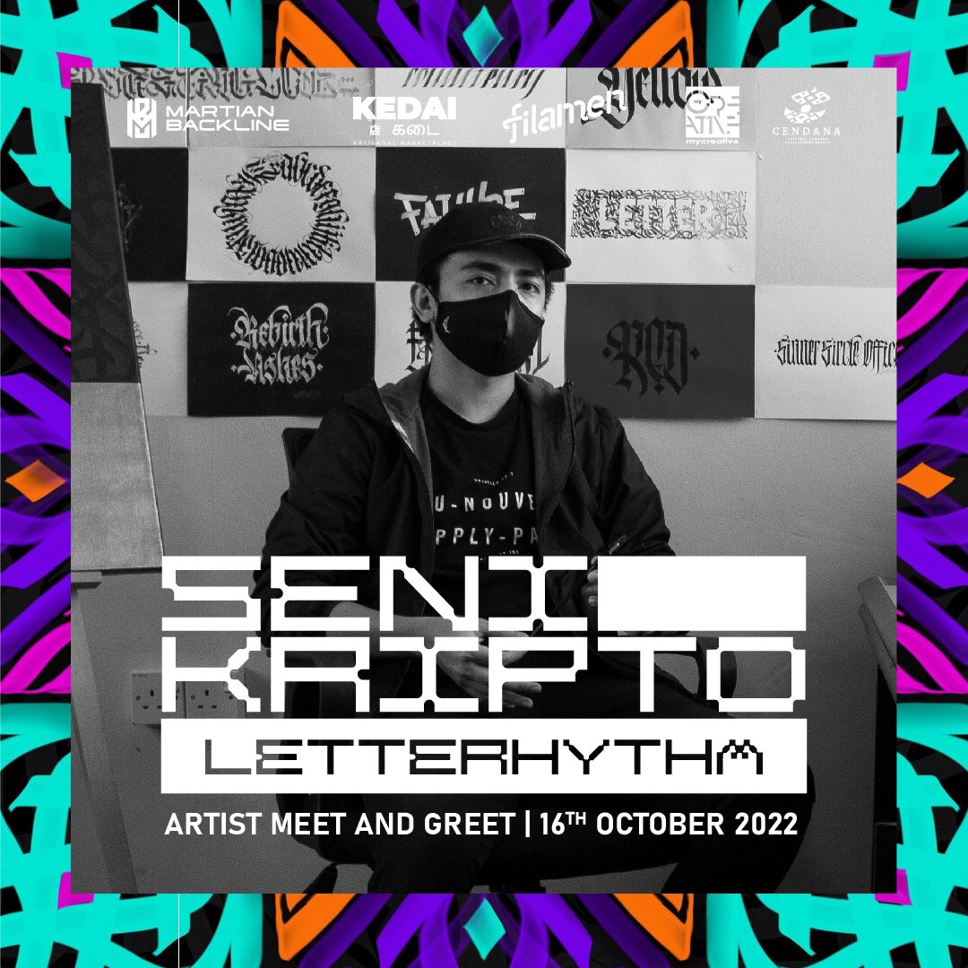 wearefilamen's tweet photo. We are excited to announce that the man himself @letterhythm will be at Digital Art Gallery this Sunday! He will be coming all the way from Kuching. Don’t miss out on the chance to talk and get to know him, there will also be awesome merchandise up for grabs!  

#senikripto https://t.co/jXEvdVdJ1L