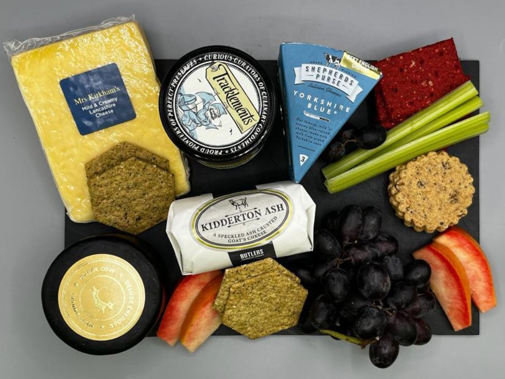 wellocksfood's tweet photo. A Christmas cheese board to inspire, using the finest Vintage Cheddar from @BlackCowVodka, Yorkshire Blue from @shepardspurse, Tasty Lancashire from @mrskirkhamslanc and @Burtscheese Kidderton Ash Goats Log. Discover our full range of cheese > https://t.co/FEyxgVeQeK https://t.co/e7j2SxCoev
