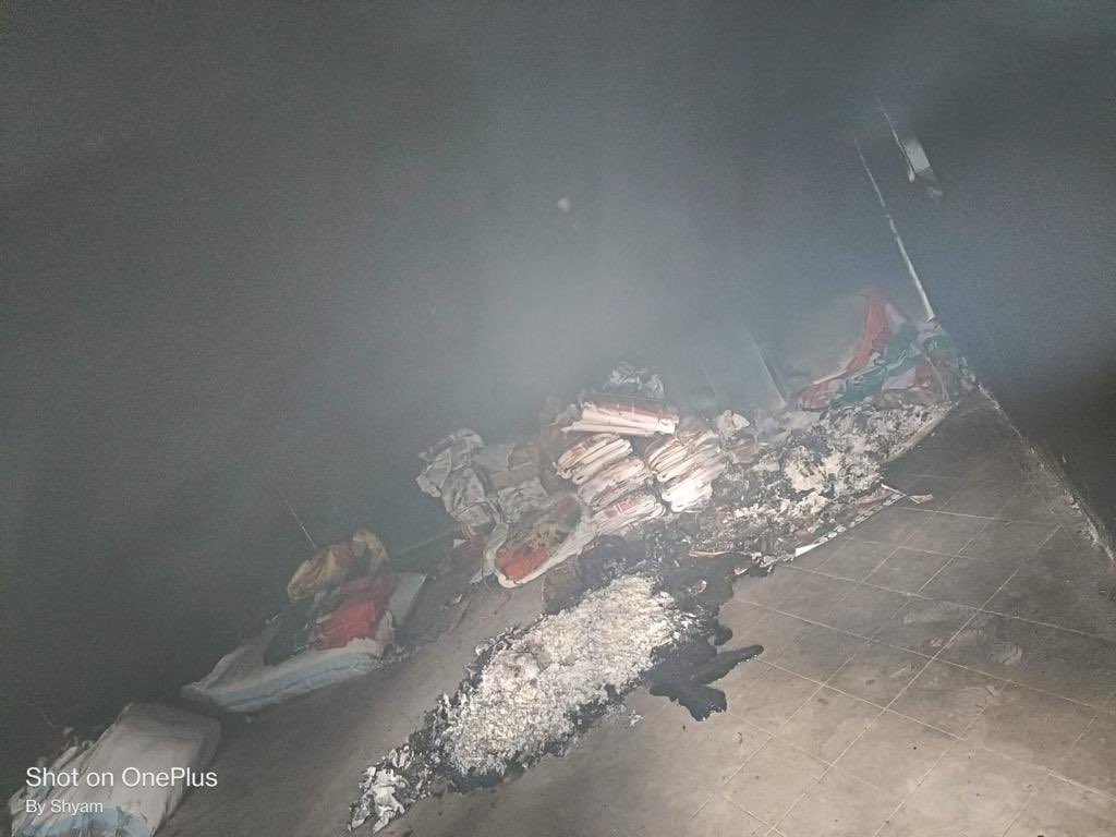 Pawankhera's tweet photo. Cowardly attack on our election office in #Munugode. They burnt our office down. Why are they so nervous? Is the @ECISVEEP sleeping on duty? https://t.co/D4WM8C1CPO