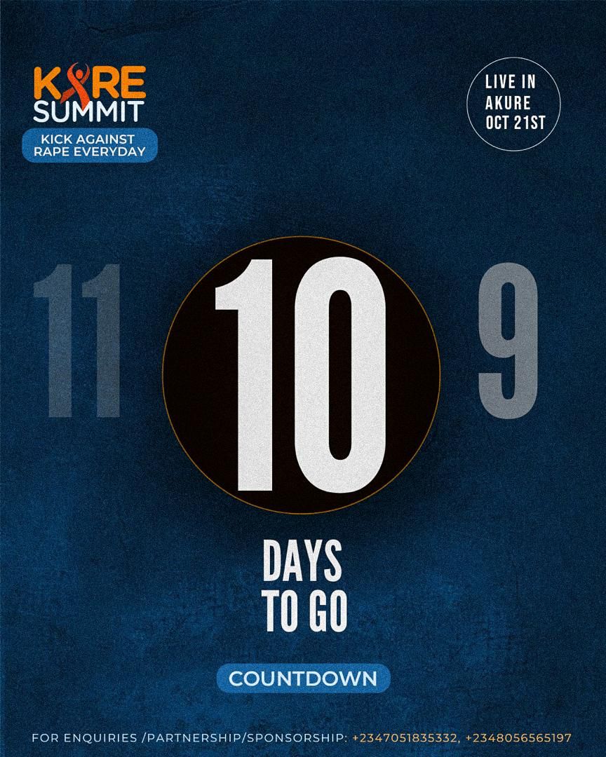 breezey_mc's tweet photo. It's 10 days to the biggest summit against rape in Akure the K.A.R.E summit.
Our magistrate would be there to let us know how to get justice ♎⚖️ for victims. You can also be a part of this movement through your kind donations.
Do you #KARE?
#IKARE
#UKARE
#WEKARE https://t.co/QYTxrPgH7G