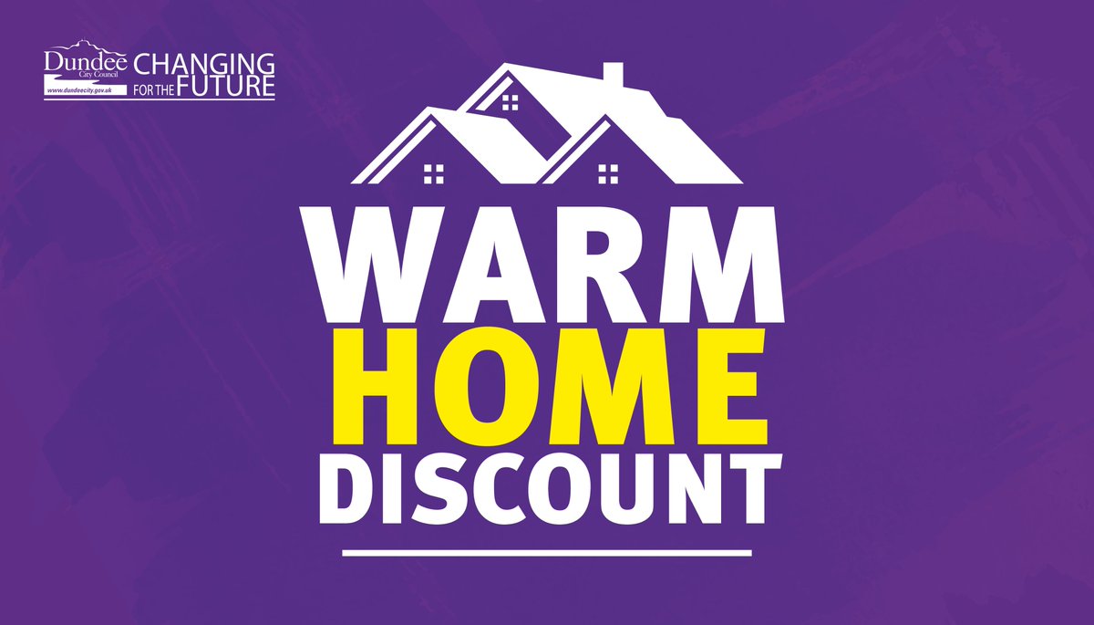 DundeeCouncil's tweet photo. Warm Home Discount 
 
Energy companies are starting to take applications for the Warm Home Discount.  If you are an EDF customer you can apply online https://t.co/X65GbTgegT and by phone 0333 200 5100. https://t.co/EQKcdJ06aM