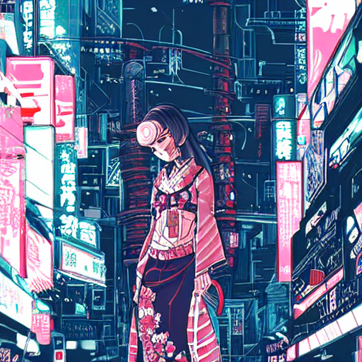 no_illustrator's tweet photo. 和 × サイバーパンク

#イラスト好きな人と繋がりたい 
#絵が下手です
#NoDraw https://t.co/ZWlLC1Qg9e