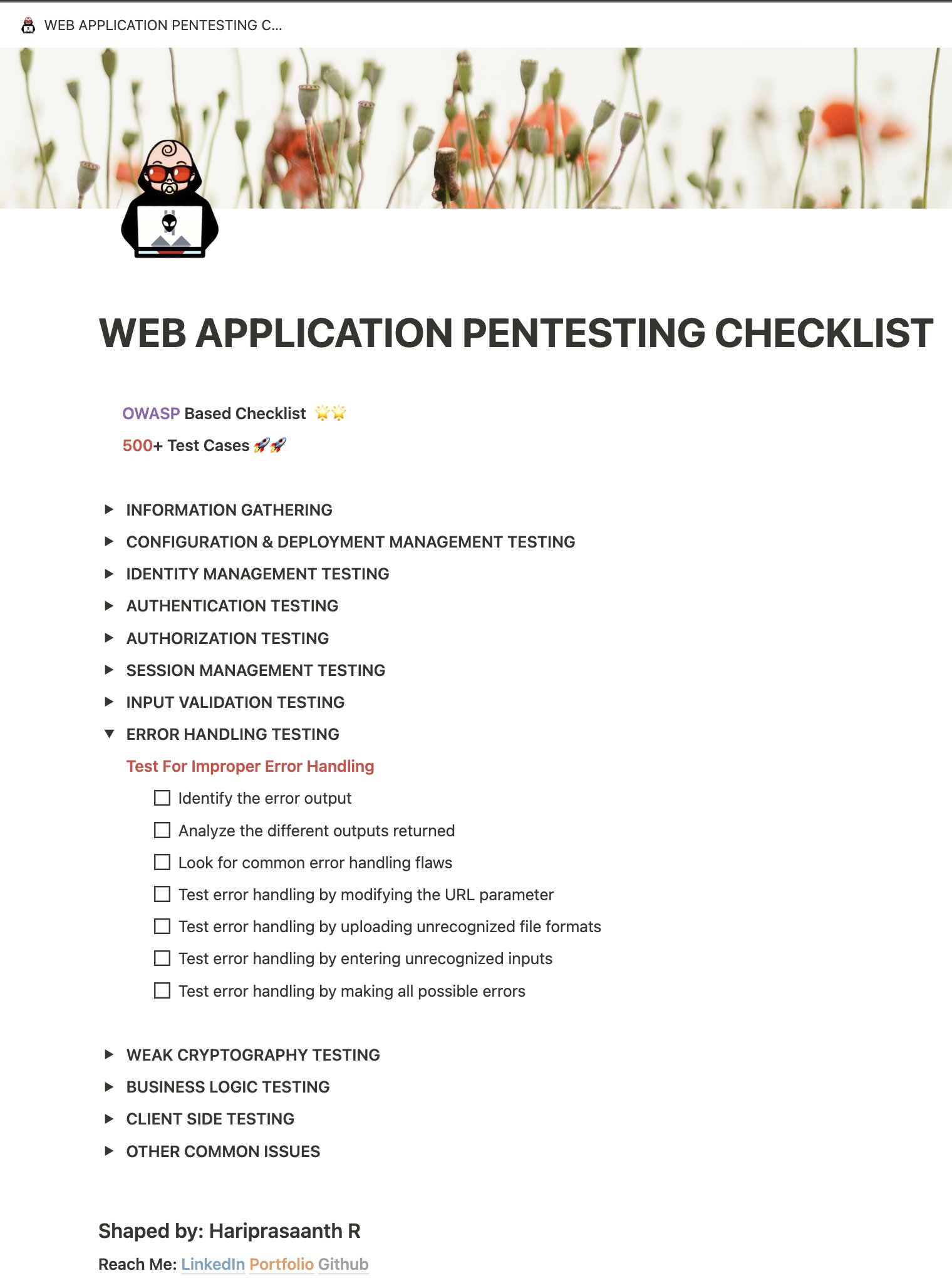 The Complete Checklist to Web App Pentest - Blog by CyberNX