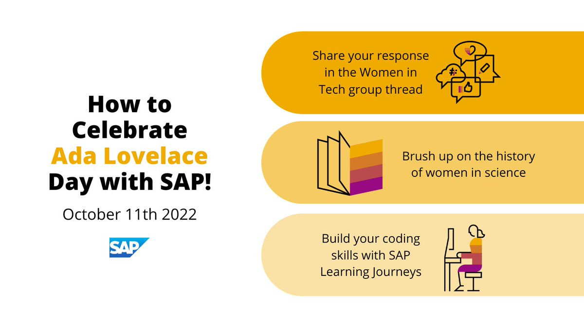 SAPCommunity's tweet photo. Celebrate #AdaLovelaceday and the effect her work has had on us as programmers and professionals!
 
💡 We want to know, who inspires you? >>> https://t.co/fQZTUoPvx1 https://t.co/8iwtrdCh0E