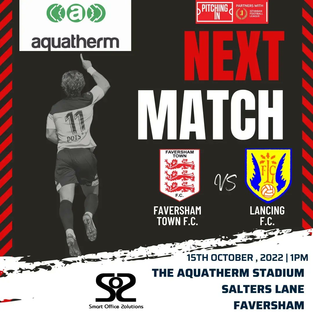 Faversham Town F.C. (@favershamtownfc) on Twitter photo THE AQUATHERM IS WHERE ITS AT..
NEXT MATCH:
⚽️vs <a href="/LancingFC/">Lancing FC</a>
🗓 Saturday 15th October
⏰ 1PM Kick Off - EARLY KICK OFF
📍Aquatherm Stadium
🏆 <a href="/IsthmianLeague/">The Pitching In Isthmian League</a>
🎟 Prices: buff.ly/3qPPe22
#yourtownyourclub #utt THE AQUATHERM IS WHERE ITS AT..
NEXT MATCH:
⚽️vs <a href="/LancingFC/">Lancing FC</a>
🗓 Saturday 15th October
⏰ 1PM Kick Off - EARLY KICK OFF
📍Aquatherm Stadium
🏆 <a href="/IsthmianLeague/">The Pitching In Isthmian League</a>
🎟 Prices: buff.ly/3qPPe22
#yourtownyourclub #utt