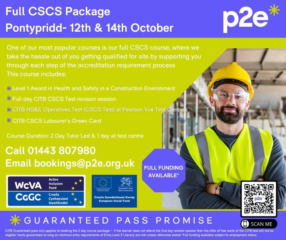 P2Eorg's tweet photo. LAST CHANCE!!! COURSE STARTS TOMORROW

Call or email now to book onto FULL CSCS PACKAGE!

GUARANTEED PASS PROMISE 

01443 807980
https://t.co/ObG3vmTPcH https://t.co/f8XteKZVDt