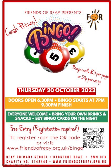 FriendsofReay's tweet photo. We will be hosting our first Community Bingo Night on Thursday 20 October at @ReayPrimary. Entrance is free with bingo cards available to purchase on the night. Doors open 6.30pm, eyes down 7pm. Book your space now: https://t.co/WecnO0SDkR #communitybingo #raisingfunds https://t.co/4aIOyVGJ7L