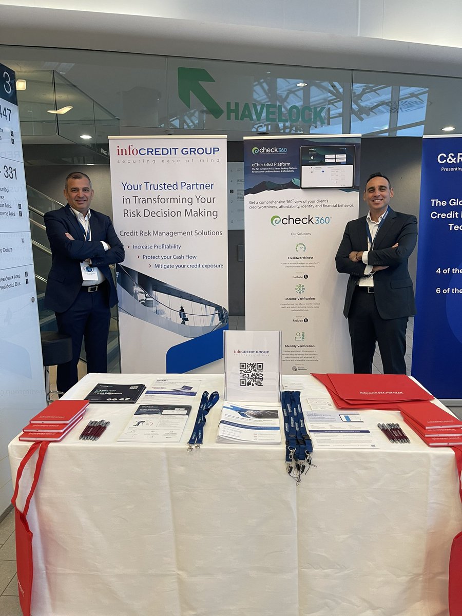 Theodorosk's tweet photo. Attending the 7th @CreditCongress, a platform for the exchange of ideas, knowledge, research and a forum for interaction between National and International Credit and Risk Management Professionals. Meet us at our booth! @InfocreditGroup #echeck360 #infocreditgroup #creditrisk https://t.co/Pxxz9VdQqq
