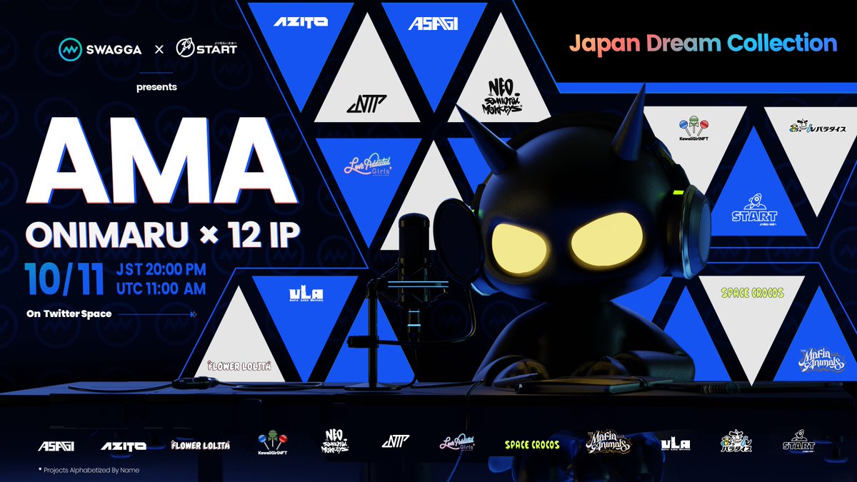 SWAGGA_Meta's tweet photo. 🤔Wanna know more about the 🚀𝐉𝐚𝐩𝐚𝐧 𝐃𝐫𝐞𝐚𝐦 𝐂𝐨𝐥𝐥𝐞𝐜𝐭𝐢𝐨𝐧🚀 ?

📢AMA in Japanese starts on Twitter Space in 2 hours!!!

⏰: Oct 11th, 08:00 PM (JST) / 11:00 AM (UTC)
📍: https://t.co/DqxfpBSHJE

🚀GET READY AND LFG🚀🚀🚀🚀🚀🚀 https://t.co/jRXKfZ7AWw