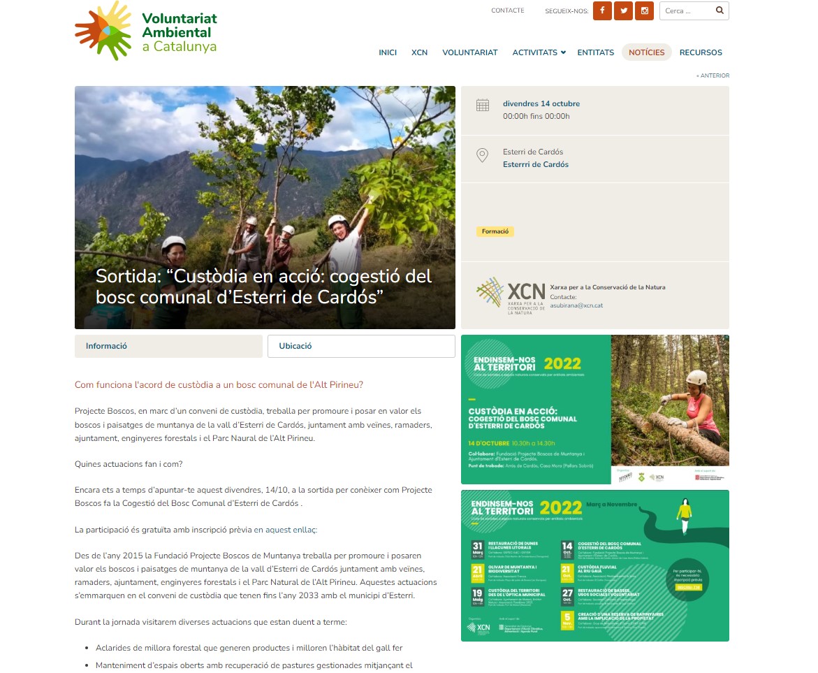 VolAmbiental's tweet photo. Com funciona la custòdia del territori a un bosc comunal de l'Alt Pirineu?  Divendres 14 d'octubre visita l'experiència de @ProjecteBoscos  a Esterri de Cardós amb la @XCNatura  https://t.co/W9wJoKjKRZ https://t.co/vehJucafMG