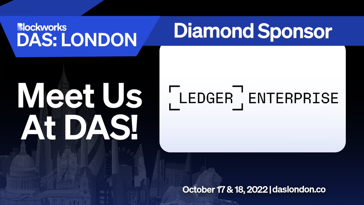 Ledger Enterprise is a diamond sponsor of @Blockworks_ #DASLondon Looking forward to engaging with the institutional #DigitalAssets community and discussing @Ledger 's vision on scaling #Web3 securely. See you there!