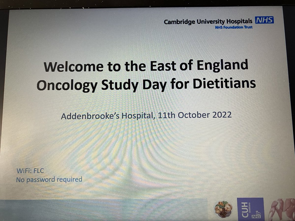 Our oncology dietitians are very pleased to be hosting a study day for oncology dietitians in our region today. Lovely to see people face to face for the first time in years