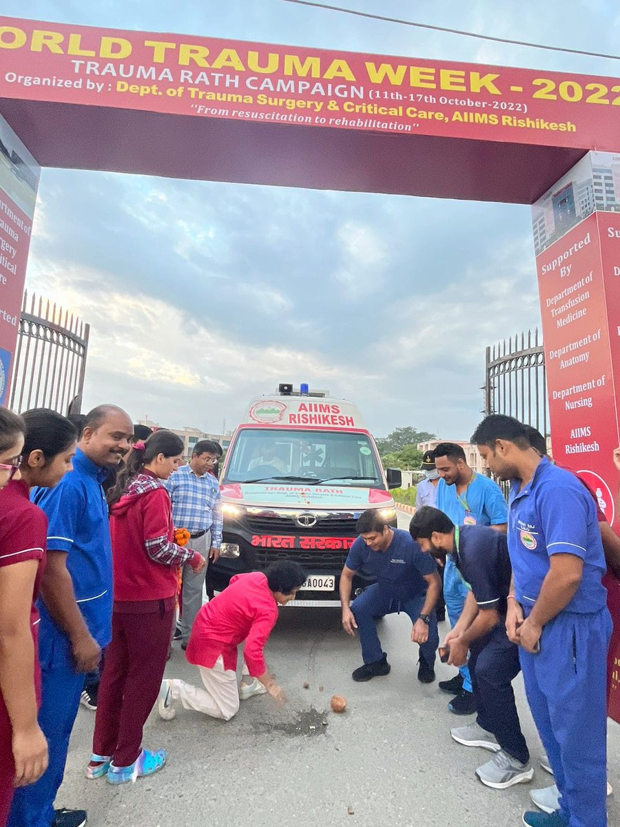 aiimsrishi's tweet image. #WorldTraumaWeek Day 1: Hon&apos;ble Executive Director Prof. Meenu Singh dispatched Trauma Rath for a week long events of Trauma training and prevention programs. In presence of HOD Prof Quamar Azam Hon&apos;ble ED wished Trauma team luck and motivated the team.
@MoHFW_INDIA @meenusingh4