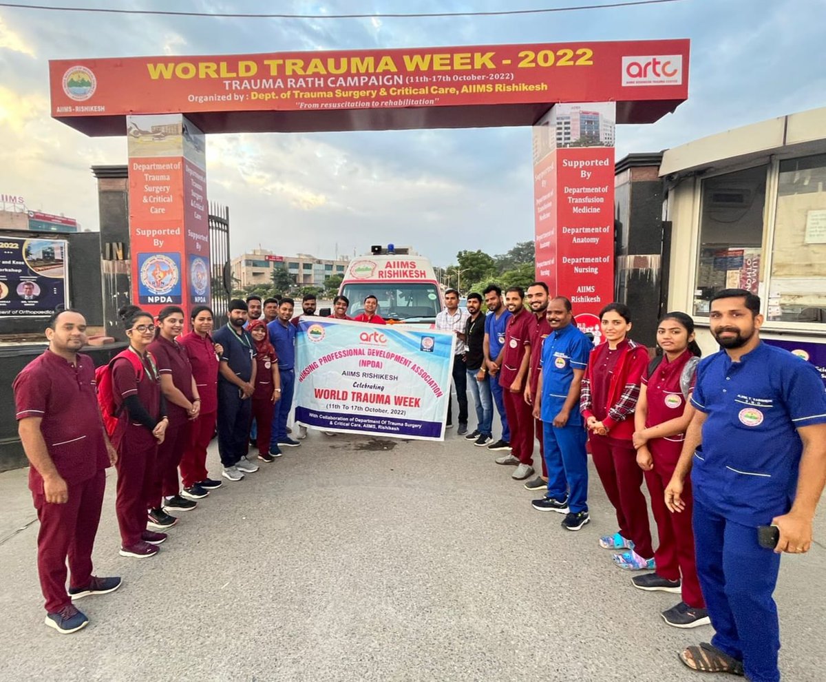 aiimsrishi's tweet image. #WorldTraumaWeek Day 1: Hon&apos;ble Executive Director Prof. Meenu Singh dispatched Trauma Rath for a week long events of Trauma training and prevention programs. In presence of HOD Prof Quamar Azam Hon&apos;ble ED wished Trauma team luck and motivated the team.
@MoHFW_INDIA @meenusingh4