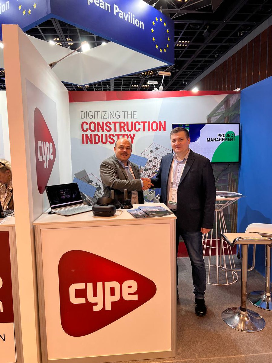 C3Dlabs's tweet photo. Today we had a meeting with our Spanish BIM customer CYPE at the booth H2-B40 in the frame of #gitex2022. We discussed the expansion of C3D kernel across CYPE product line and prospects for our companies in the Middle East regions in the nearest future #c3dlabs #cype https://t.co/rcH00AsJ5K