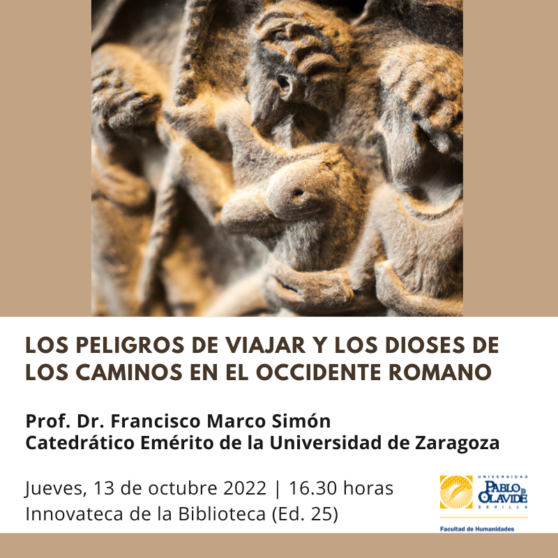 f_humanidades's tweet image. Conferencia &quot;Los peligros de viajar y los dioses de los caminos en el Occidente romano&quot;, a cargo del Prof. Francisco Marco Simón, Catedrático Emérito de la Universidad de Zaragoza
📆 Jueves, 13/10
🕙 16.30
📍Innovateca de la Biblioteca (Ed. 25)
Entrada libre hasta completar aforo