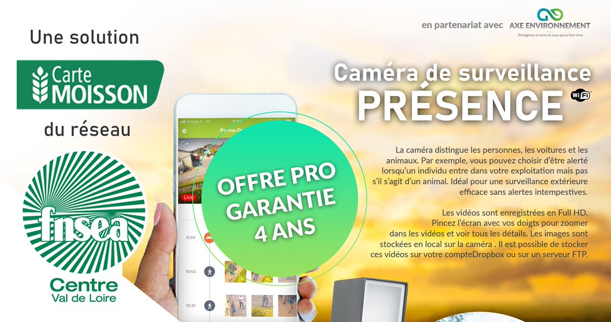 fnsea45's tweet photo. [COMMANDES GROUPEES]

La Carte Moisson joue les prolongations ! 

La commande groupée de caméras de surveillance est encore valable 1 mois ! Retrouvez toutes les fiches techniques dans votre newsletter syndicale hebdomadaire. 

#securite #economies #commandegroupee https://t.co/Ow6RdU2i3n