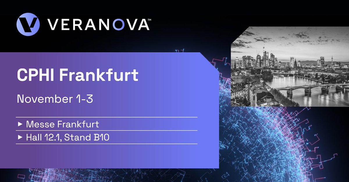 Veranova_life's tweet photo. Veranova will be heading over to Germany next month to attend #CPHIWW in Frankfurt and can't wait to see some of you there.
Be sure to book a meeting with the team to find out how we can help you solve your complex chemistry challenges: https://t.co/5wdZmQ03RK @CPHI_Events https://t.co/UL1Zp39070