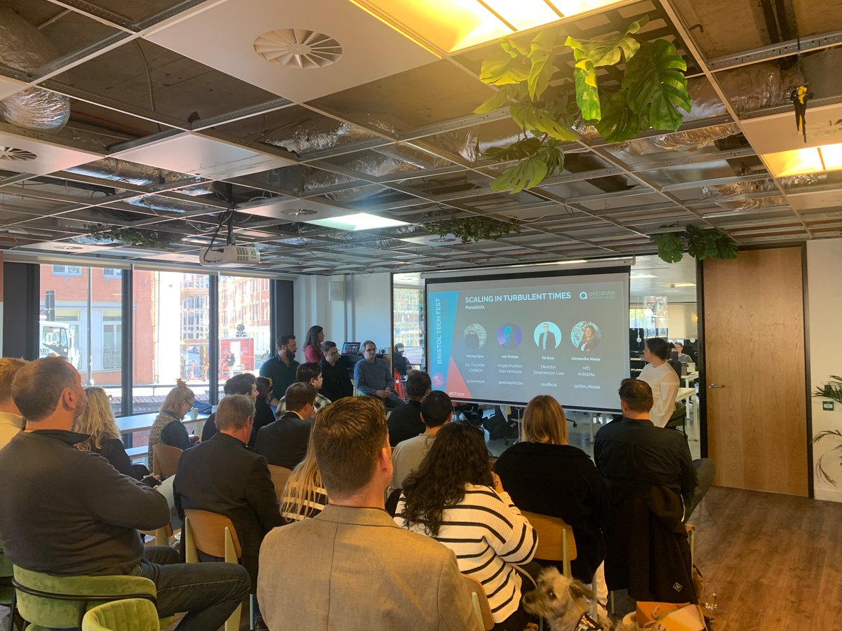 Antidote Comms (@antidotecomms) on Twitter photo Great to have so many people in attendance for our <a href="/tech_bristol/">Bristol Tech Festival</a> panel discussion on scaling in turbulent times.
#BTF2022 Great to have so many people in attendance for our <a href="/tech_bristol/">Bristol Tech Festival</a> panel discussion on scaling in turbulent times.
#BTF2022