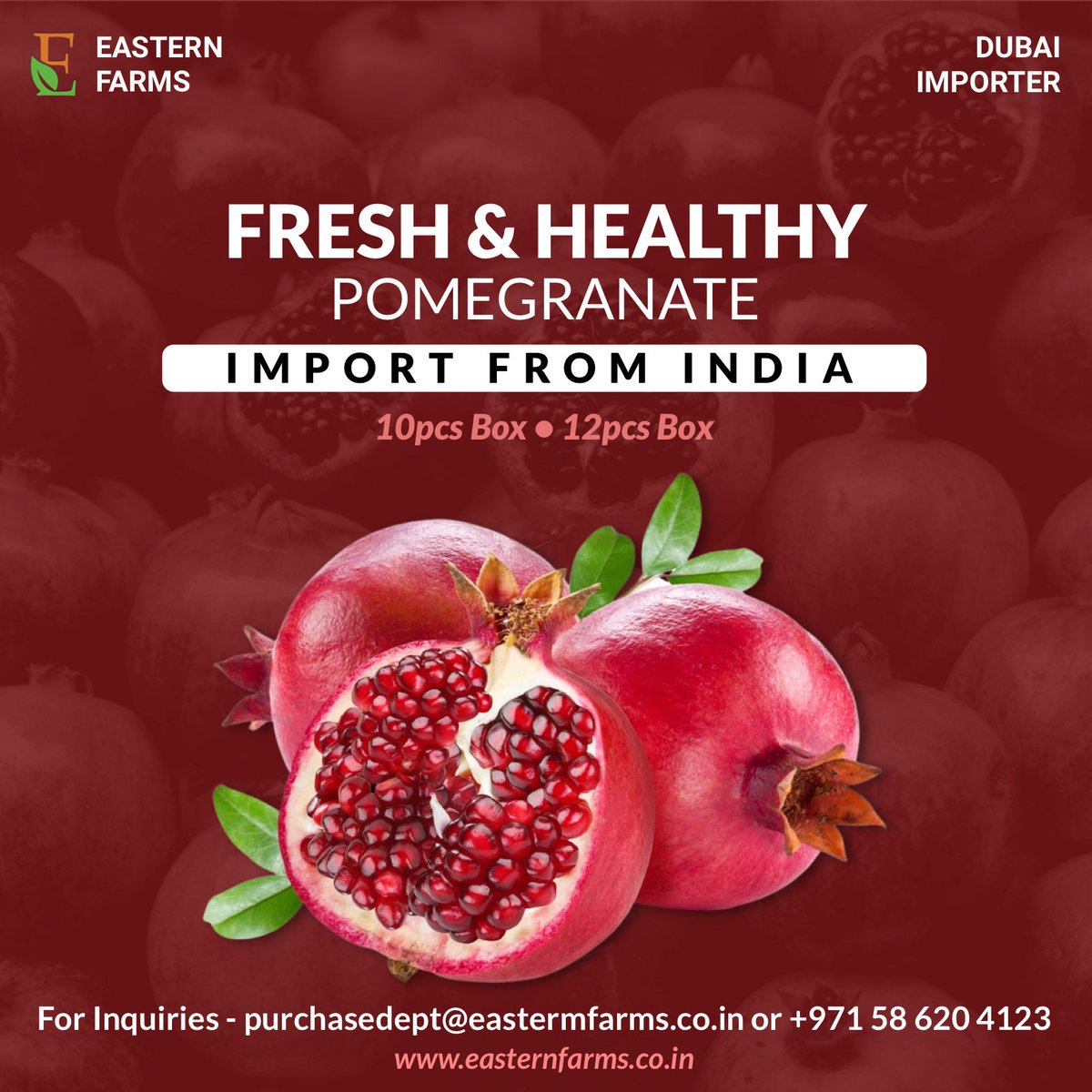 Fresh &amp; Healthy POMEGRANATE inmport from India 🇮🇳