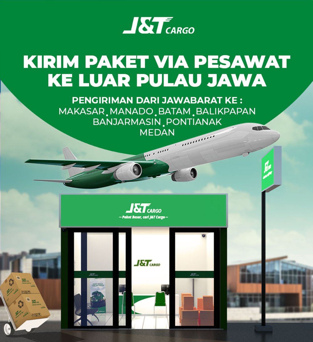 jntbrand's tweet photo. Pengiriman melalui jalur udara bisa memudahkan kamu mengirim barang jadi lebih cepat, Ayo pesan layanan kirim Air Track sekarang juga!
#AirTrack #ViaUdara #PengirimanCepat #KirimPaketLuarJawa #KirimPaketBesarAman #PaketBesar #PaketUsaha #KirimPaketCariJnTCargoAja https://t.co/nb9dLhiain