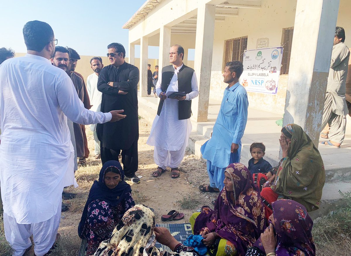 GLLSPII's tweet photo. PD GLLSP visited the village of Kurkera, Dist.Lasbela where asset distribution event organized by NRSP under GLLSP-II Project. Livestock and enterprise assets are being distributed to the beneficiaries of district Lasbela and Gwadar to support the ultra-poor ratio communities. https://t.co/B9evOZd8pt