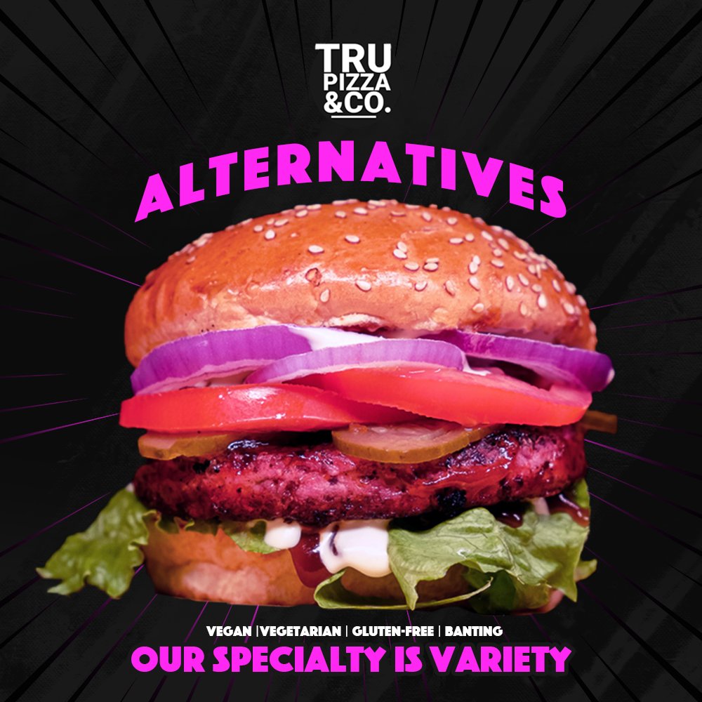 We offer menu choices and ingredient alternatives that will keep you enjoying our delectable Tru food.

trupizza.co.za/menu

#trupizza #foodie #vegan #veg #banting #glutenfree #alternatives #plantbased #foodporn #keto #paleo #capetown #southafrica