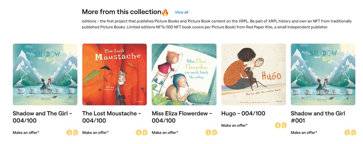editions_NFT's tweet photo. editions - Book Cover #NFTs
Publisher: Red Paper Kite
First to mint published picture books and picture books content on the XRPL
https://t.co/QhrhZVdDGN https://t.co/BYBzstTz6E