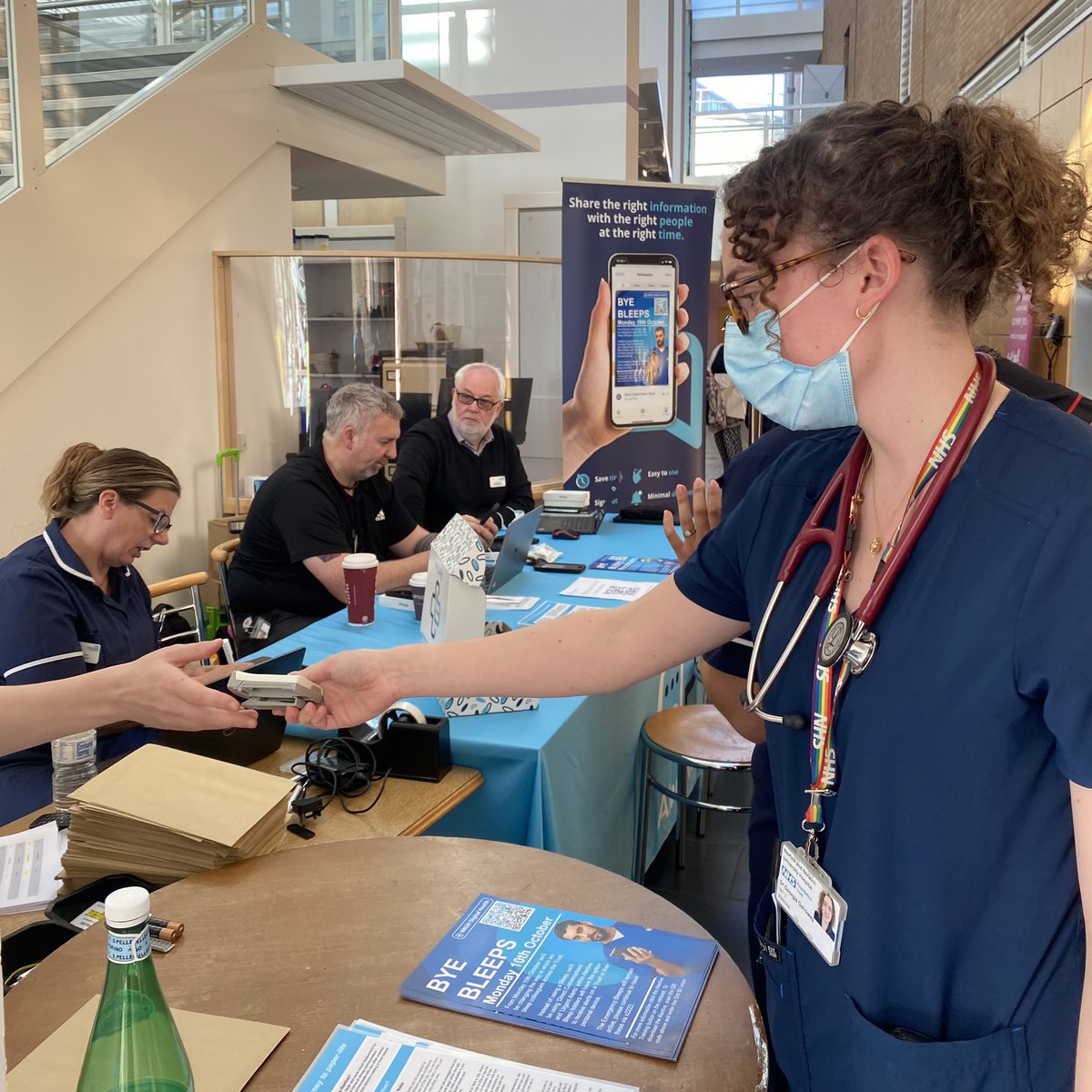Poppy Sanders (@poppy_sanders) on Twitter photo Clinical staff handing in their bleeps at <a href="/NNUH/">Norfolk and Norwich University Hospitals</a> 💥 - over 200 handed in so far and now using <a href="/AlertiveComms/">Alertive</a> app for their clinical communication!
<a href="/PhoebeAlertive/">Phoebe Cook</a> <a href="/BethanyHorner4/">Beth Horner</a> <a href="/EmilyClairWells/">Emily Wells</a> #bleepsforbreakfast Clinical staff handing in their bleeps at <a href="/NNUH/">Norfolk and Norwich University Hospitals</a> 💥 - over 200 handed in so far and now using <a href="/AlertiveComms/">Alertive</a> app for their clinical communication!
<a href="/PhoebeAlertive/">Phoebe Cook</a> <a href="/BethanyHorner4/">Beth Horner</a> <a href="/EmilyClairWells/">Emily Wells</a> #bleepsforbreakfast